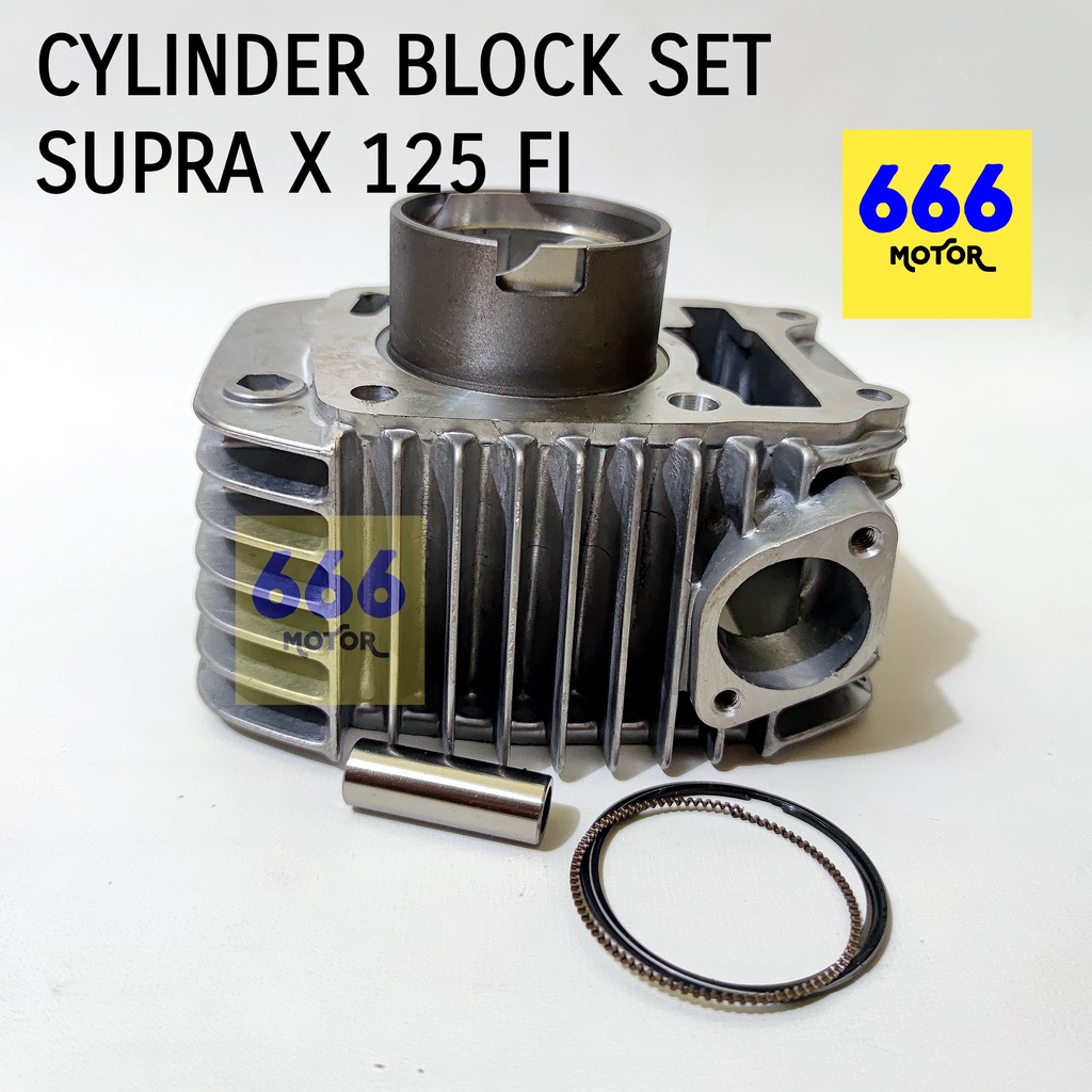 SILINDER BLOK CYLINDER BLOCK SEHER PISTON HEAD  DAN SEHER KIT BORING SUPRA X 125 FI