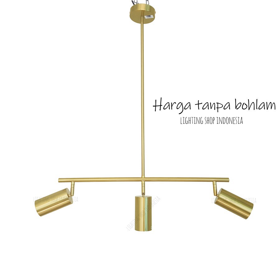 Lampu gantung sorot panjang 60cm gold 3L spotlight meja mini bar
