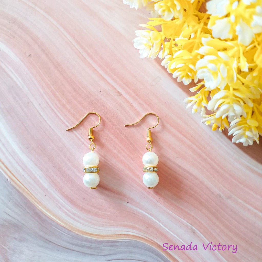 Senada Victory Anting Stylish Dua Mutirara Aksesoris Wanita SVA010