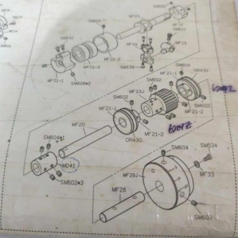 SM603 Baut Gear Timing-Belt / Poly Mesin Jahit Kamkut /Overdeck