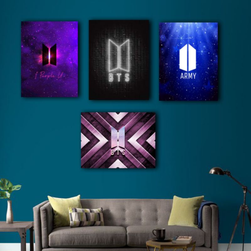 POSTER KAYU LOGO BTS ARMY BANGTAN CUTE KEREN DEKORASI KAMAR AESTETIC