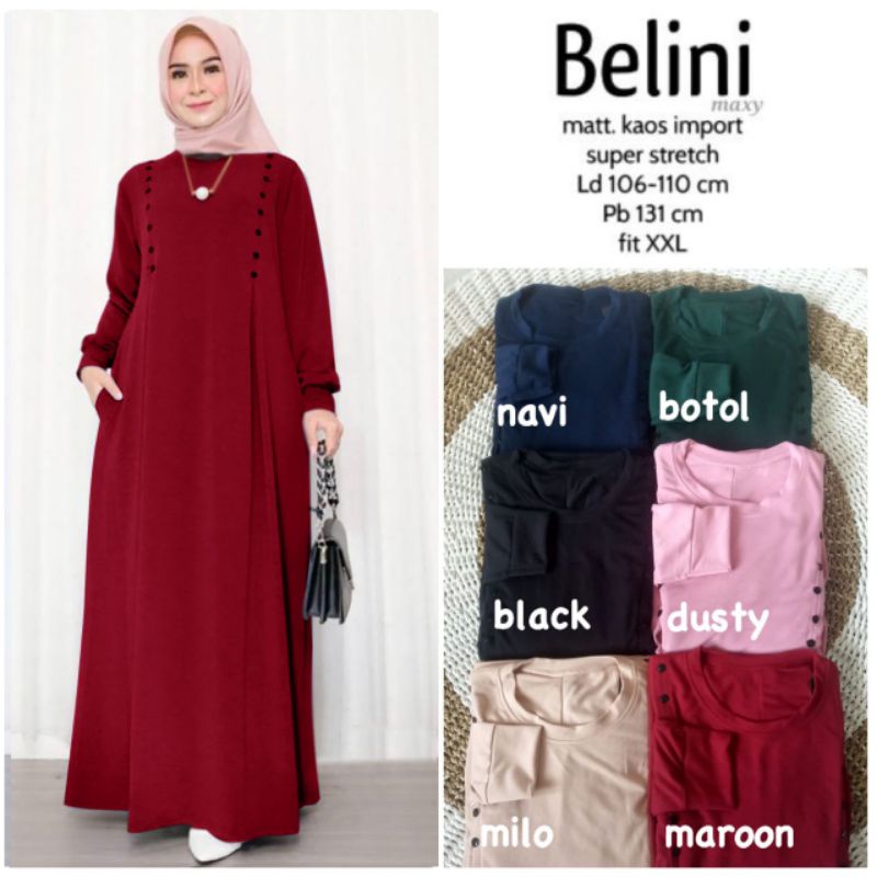 Belini Maxy - Gamis Babyterry Import LD106 / Gamis Kaos Import / 227-5665