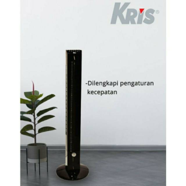 kipas angin tower kipas berdiri hitam dilengkapi remote kris by krisbow