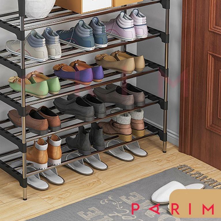 ➽ PARIM Rak Sepatu 5 Tingkat Tempat Sepatu Sandal 5 Susun Rangka Besi & Plastik YK-216 ●