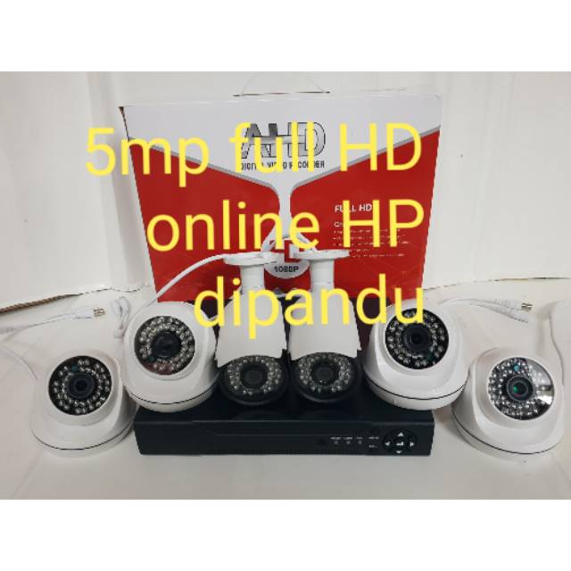 PAKET CCTV SKYLOOK 8CH 6 CAMERA 5MP FULL HD DVR WIFI SERIES(LENGKAP TGGL PASANG )