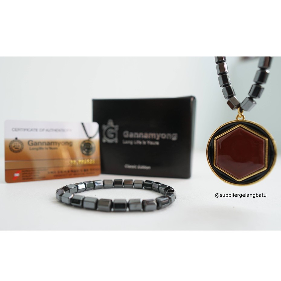 PROMO Kalung magnetic LAFAZ ARAB HITAM GOLD GANNAMYONG sertifikat ktp