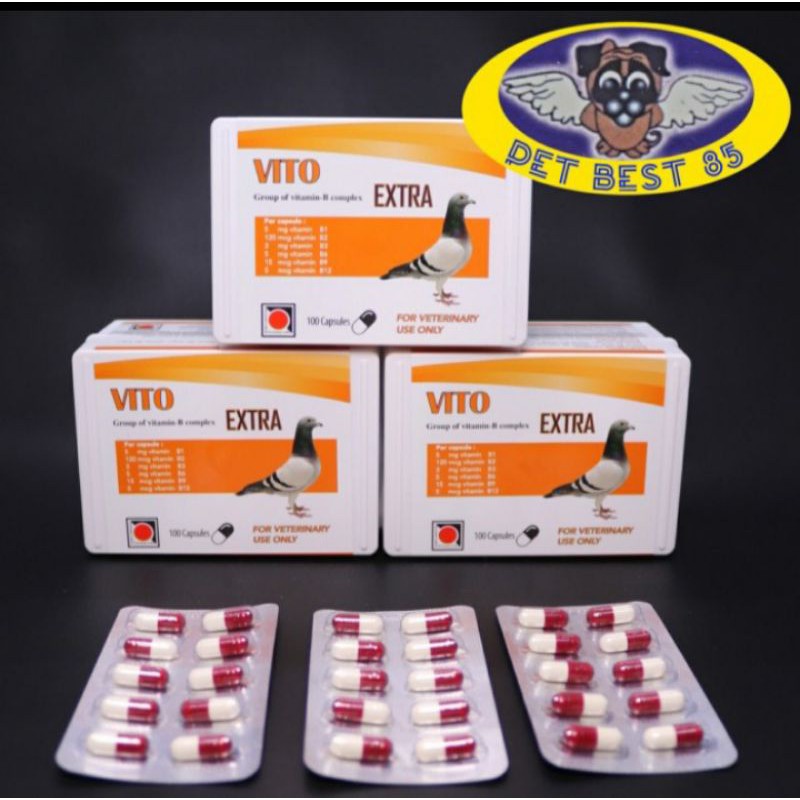 Vito Extra Vitamin B Complex Bird 10 Caps Vitamin B Komplek Burung