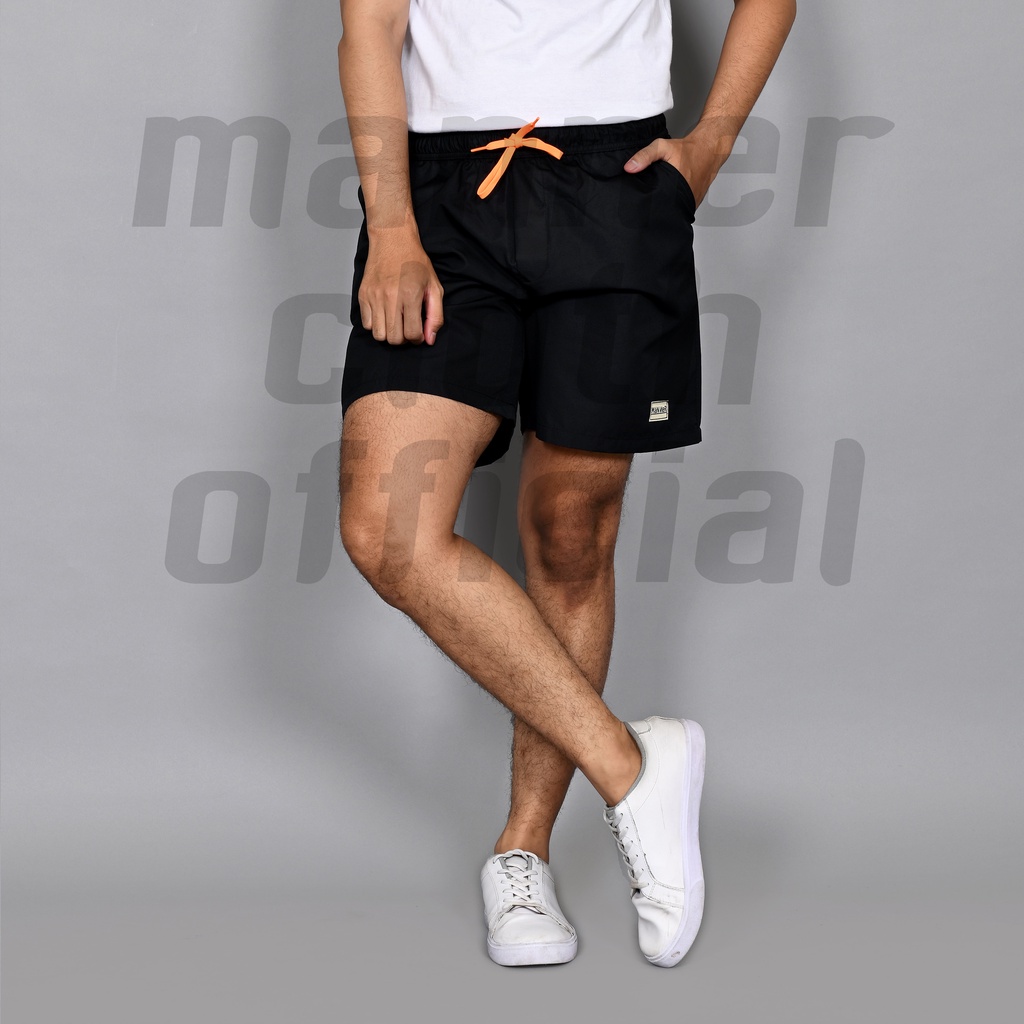 MANNER - Celana Pendek Boardshort Pria / Walkshort Boxer Polos Relax Pants Celana Polos Shortpants Celana Pantai Pria Wanita Parasut