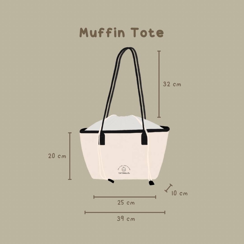 Toteally Muffin Tote | Shoulder Tote Bag, Tas Korea, Totebag Korea, Canvas Bag