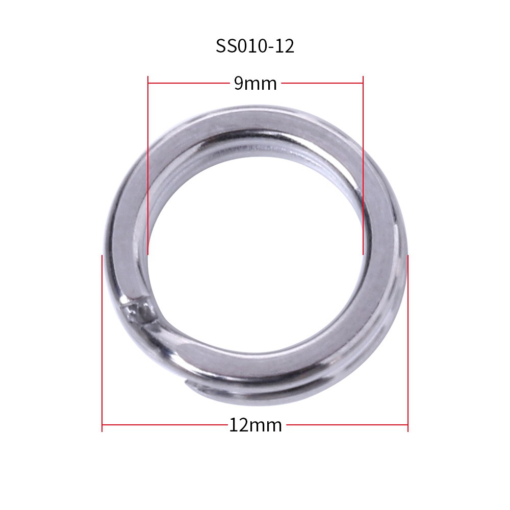 50Pcs Cincin Split Ring Bahan Stainless Steel untuk Konektor Umpan Pancing Fishing Lure Tackle