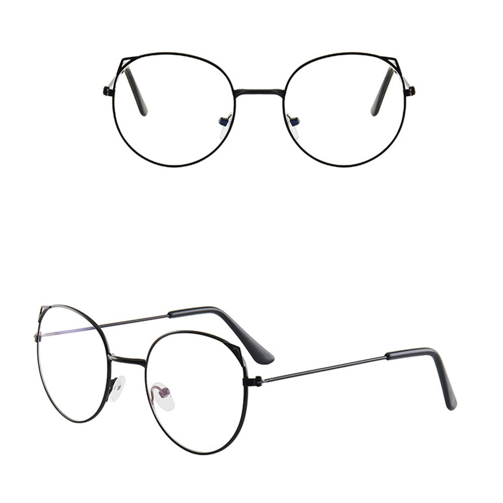 【COD Tangding】Anti-blue Light Flat Mirror Metal Frame Round Frame New Eyeglasses