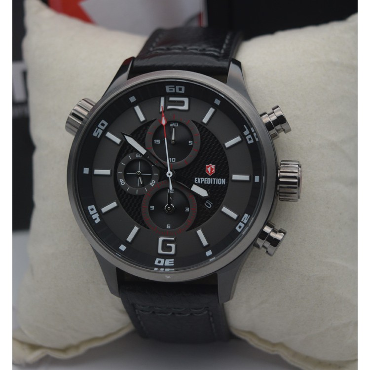 Expedition E 6768 Full Black Ring Grey, Jam Tangan Pria , Original