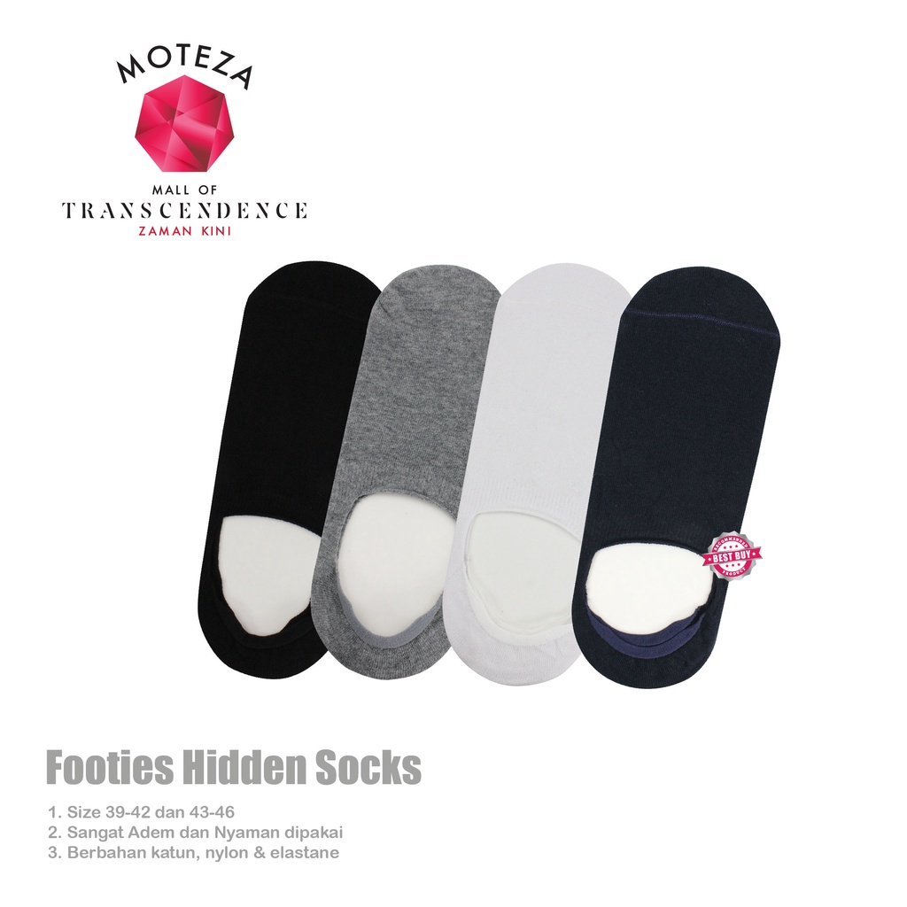 Moteza Kaos Kaki Pendek Bawah mata kaki Pria unisex Invisible / Hidden Socks