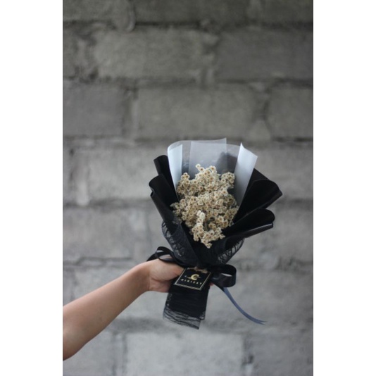 buket edelweis mini bunga kering