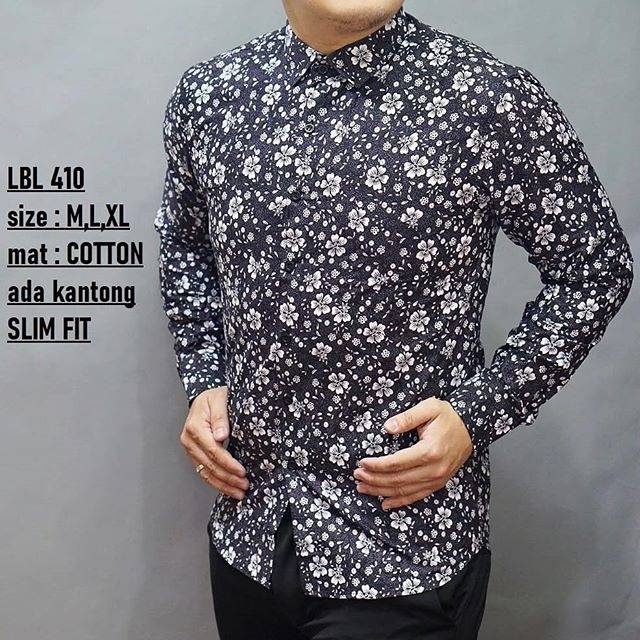 BAJU BATIK PRIA SLIM FIT MODERN DAN KEMEJA SLIMFIT MEWAH LENGAN PANJANG MIX CLOTHING LBL 410