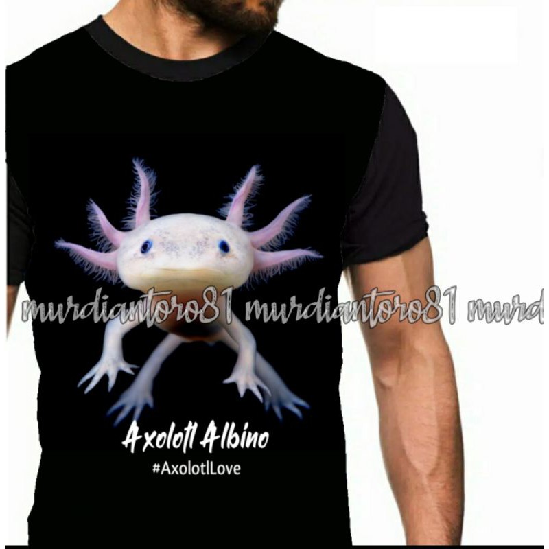 Kaos Axolotl Albino love reptil lover pecinta binatang anak cowok pria distro Bandung murah gaul