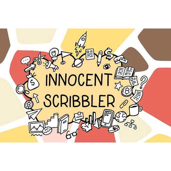 Innocent Scribbler With Doodle Icons