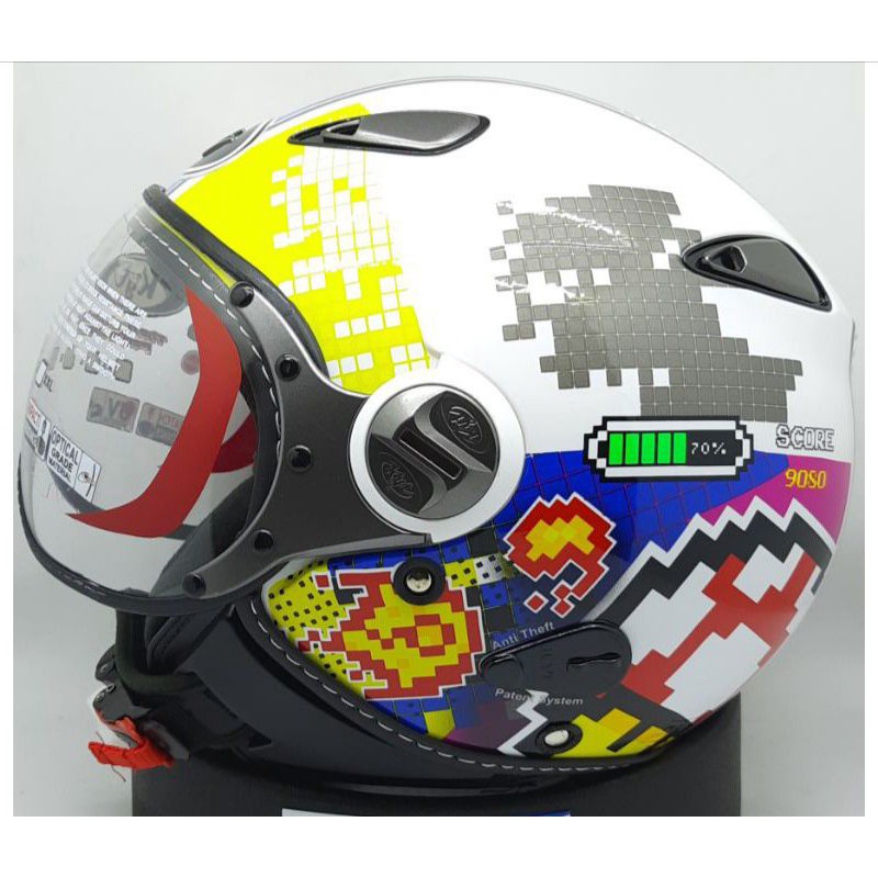 Helm Kyt Elsico Solid & Motif-#7wite red