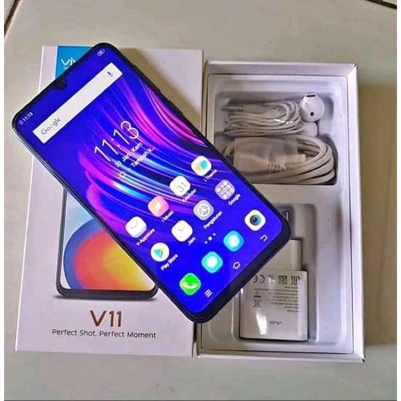 VIVO V11i ORI RAM 8/256GB BARU FULLSET GARANSI 1TAHUN. LAYAR 6,3inch SUPER AMOLED FINGEPRINT