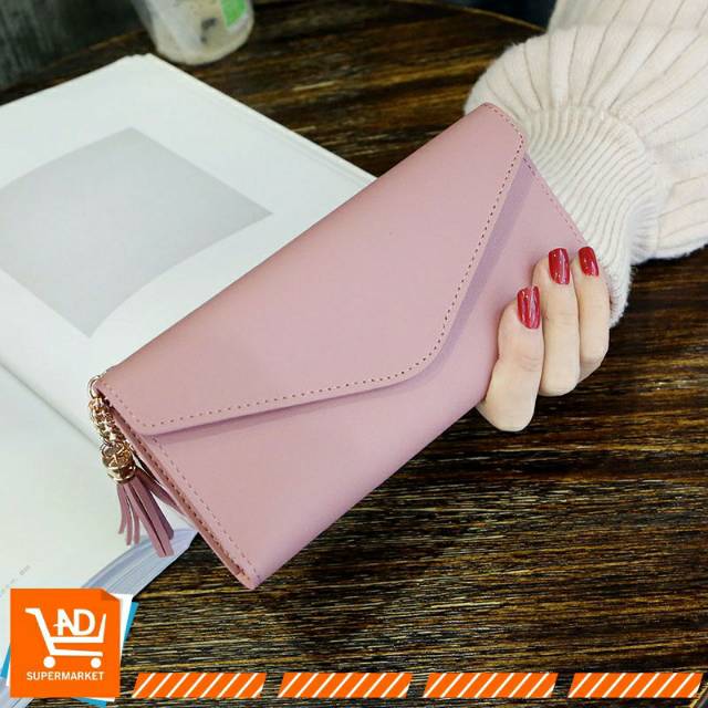 AND / COD / Dompet Panjang Wanita Dompet panjang Korea wanita Dompet kulit Murah Multifungsi / D10