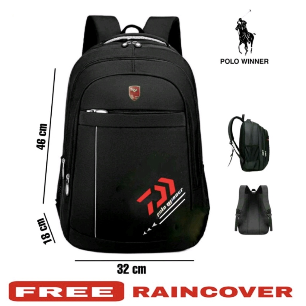 Tas Ransel Laptop Polo Winner Tas Ransel Sekolah Pria Tas Punggung Pria Tas Kerja Pria 1264 GARIS