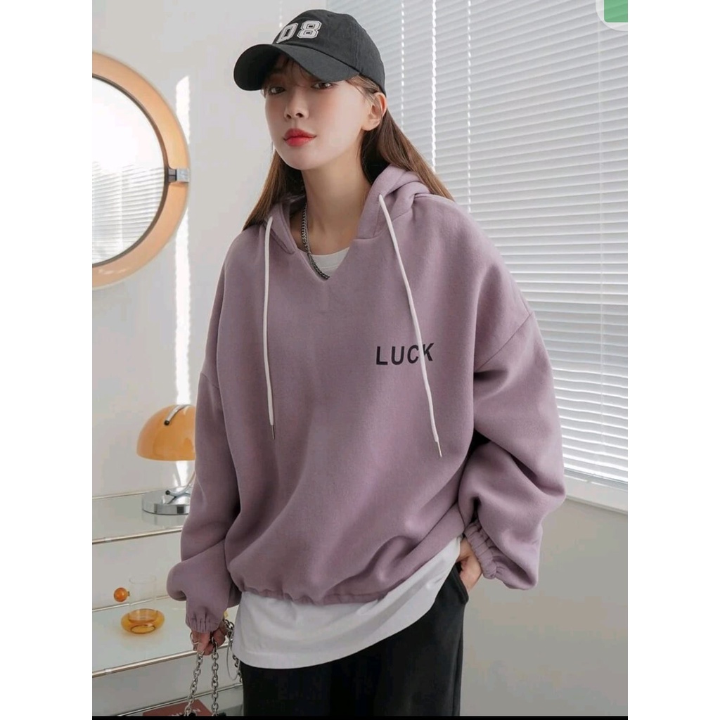 SWEATER WANITA | LUCK HOODIE SWEATER | SWEATER HOODIE WANITA | HOODIE