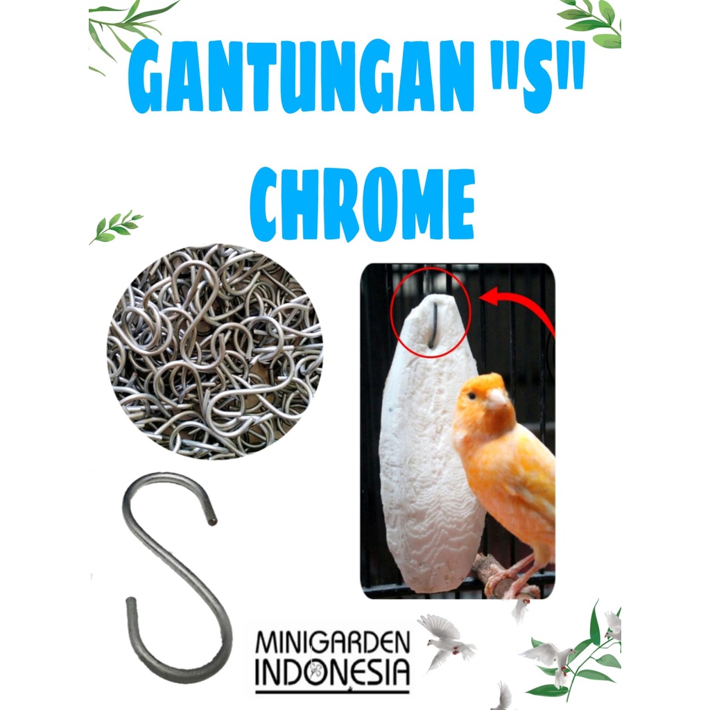 GANTUNGAN POT S STAINLESS 7CM pengait pot sling hook letter S hanger cantolan display tanama