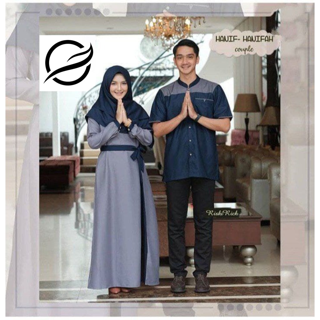 BAJU COUPLE HAWA SARIMBIT LEBARAN (2022) HAFIZ&HAFIZAH FAMILY GAMIS PLUS KHIMAR BAJU COUPLE KELUARGA