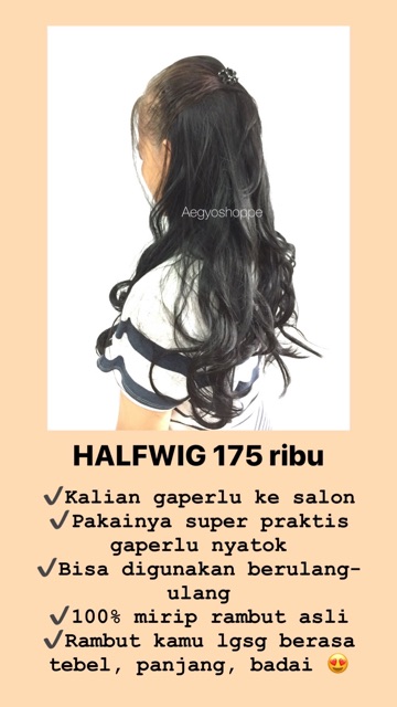 HALFWIG SIRKAM KOREA / half wig / wig sirkam setengah kepala 60 cm J022