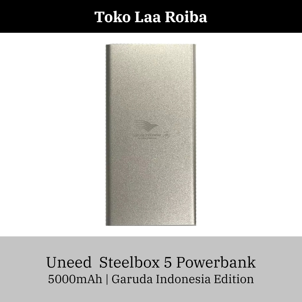 Uneed Steelbox 5 Powerbank 5000mAh | Garuda Indonesia Edition | Silver