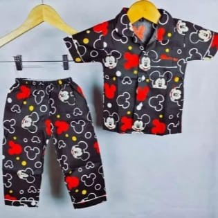 Piama Anak Murah - Stelan Piyama Anak Motif 2 - 12 Tahun