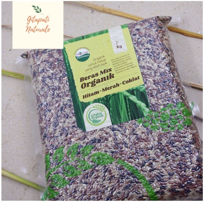 

978Eq0010W Lingkar Organik - Beras Mix Organik (Hitam, Merah, Cokelat) 2 Kg Vakum W5Q40112