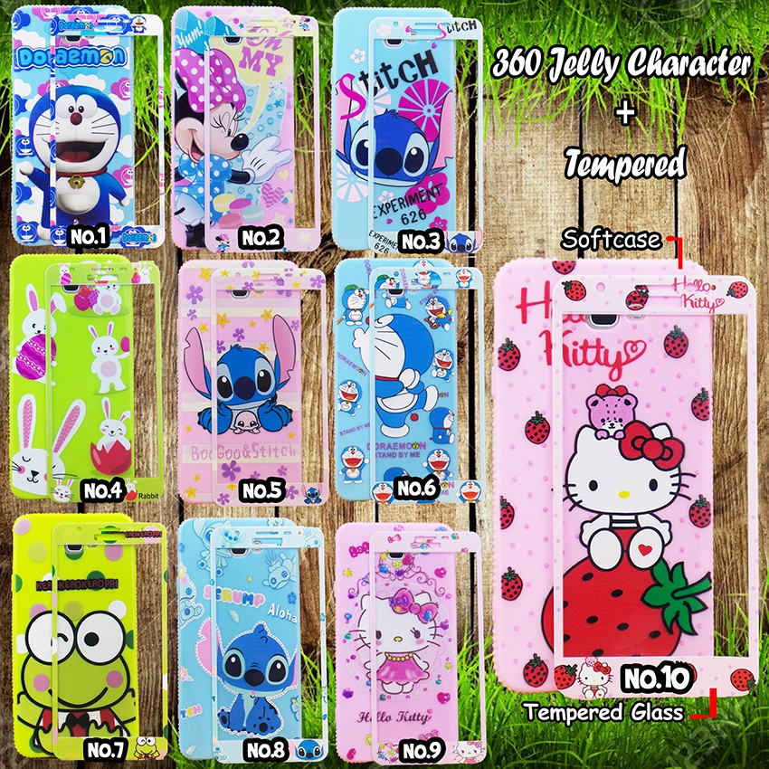 360 Jelly Character + packing for Samsung/Xiaomi/Oppo/Vivo