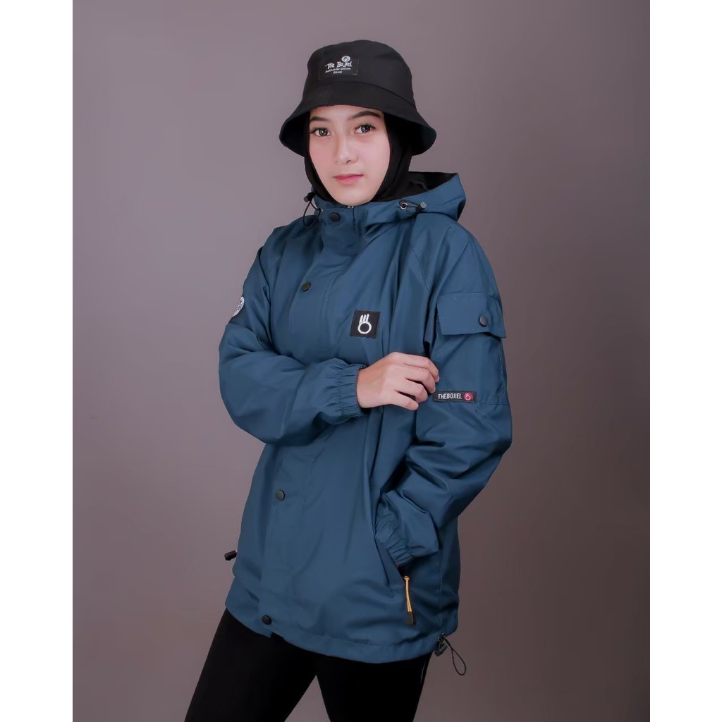 Jaket Parasut Wanita Pria Waterproof Basic Kasual Windbreaker Original Distro The Bojiel