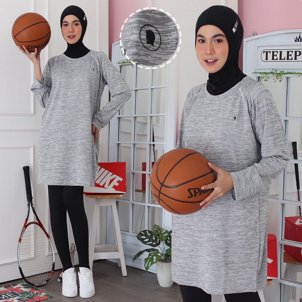 HITJAB - Tunik Sport Olahraga Wanita Misty Untuk Bersepeda Lari Senam Zumba 8812-7