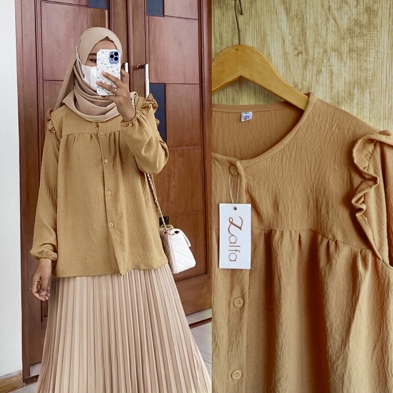 MARTHA blouse by ZALFA OUTFIT / blouse polos / kemeja polos / blouse crincle