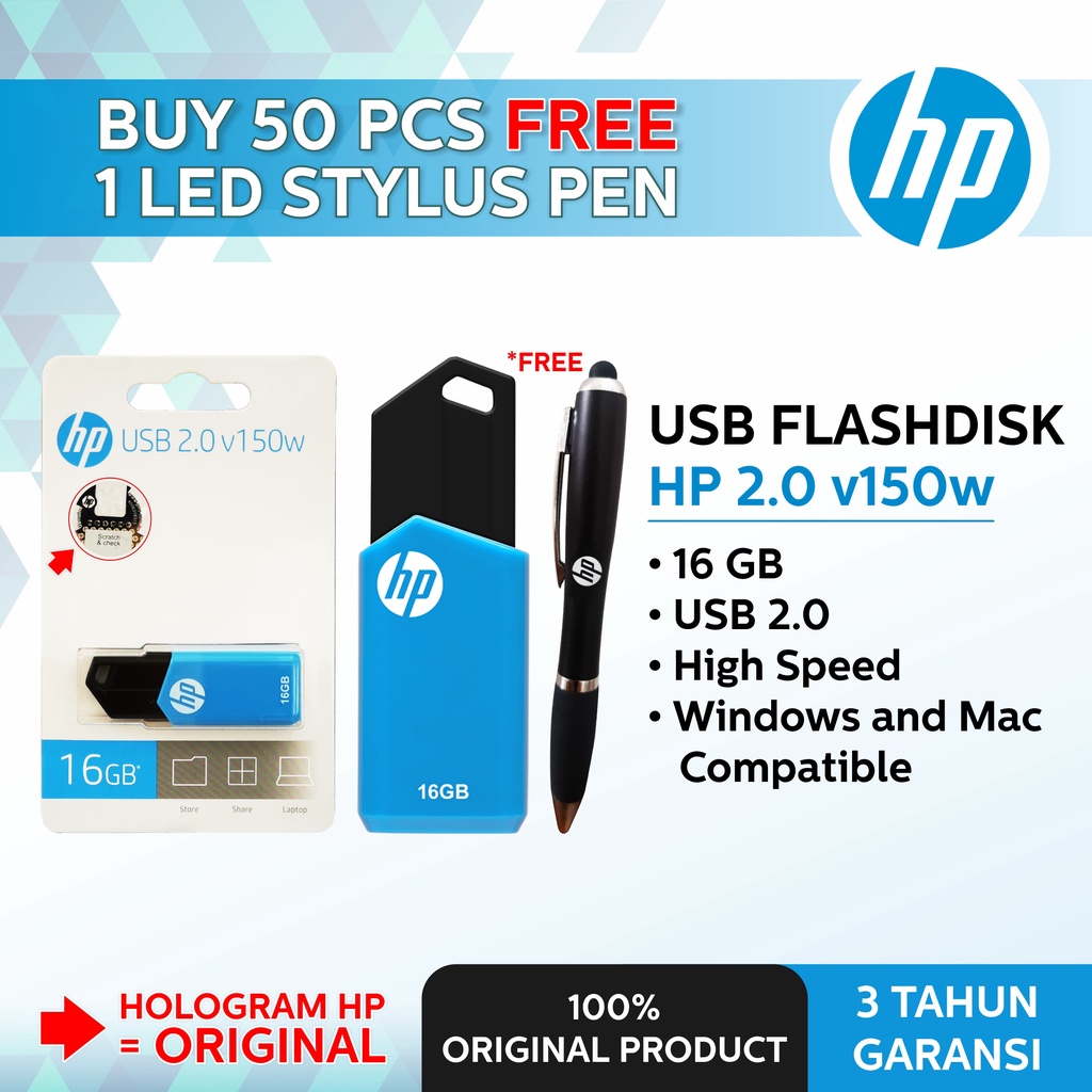 FLASHDISK HP V150W 16GB USB 2 ORIGINAL 100%