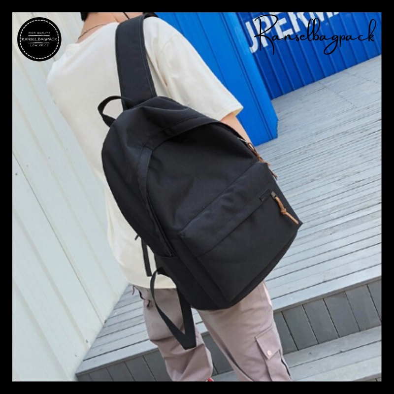 Tas Ransel Pria - Tas Sekolah Model Korea Fashion Kekinian Terbaru Murah Bagus Travel Backpack Punggung Multifungsi Stylish Simple Elegan Casual Cowok