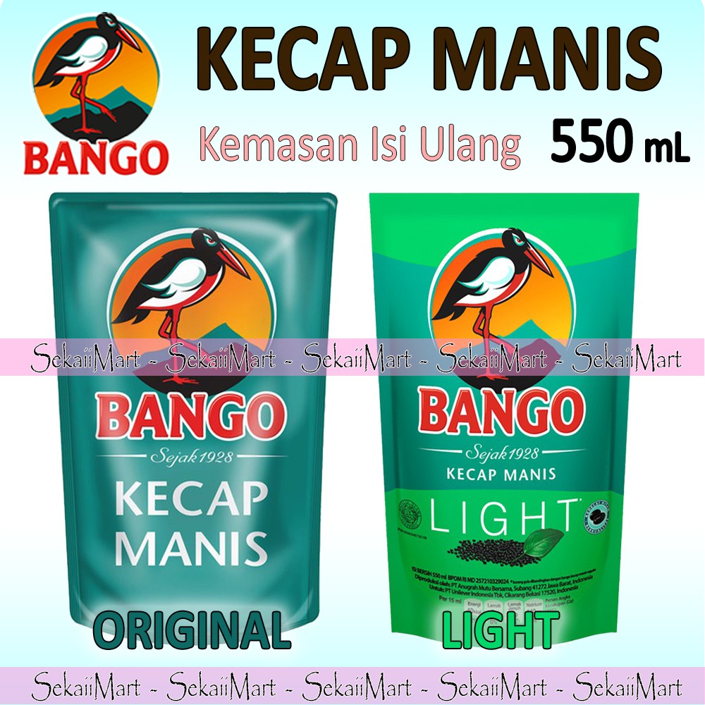 

BANGO Light / Original Kecap Manis Kemasan Isi Ulang 500ml - Kantong Refill Besar