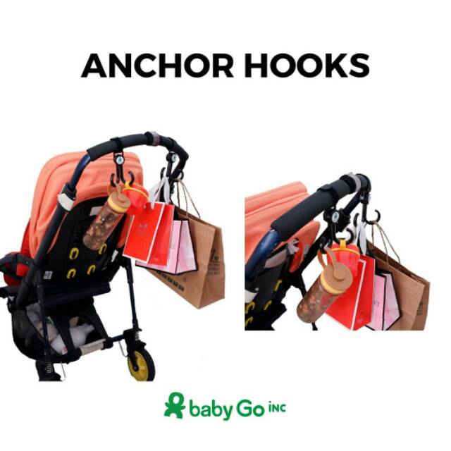 BabyGo Inc - BabyGoinc Anchor - Biggie Stroller Hooks Baby go inc