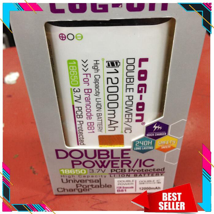 ACC HP BATERAI BRAND CODE BRANDCODE B81 B 81 DOUBLE POWER LOG ON 12000MAH