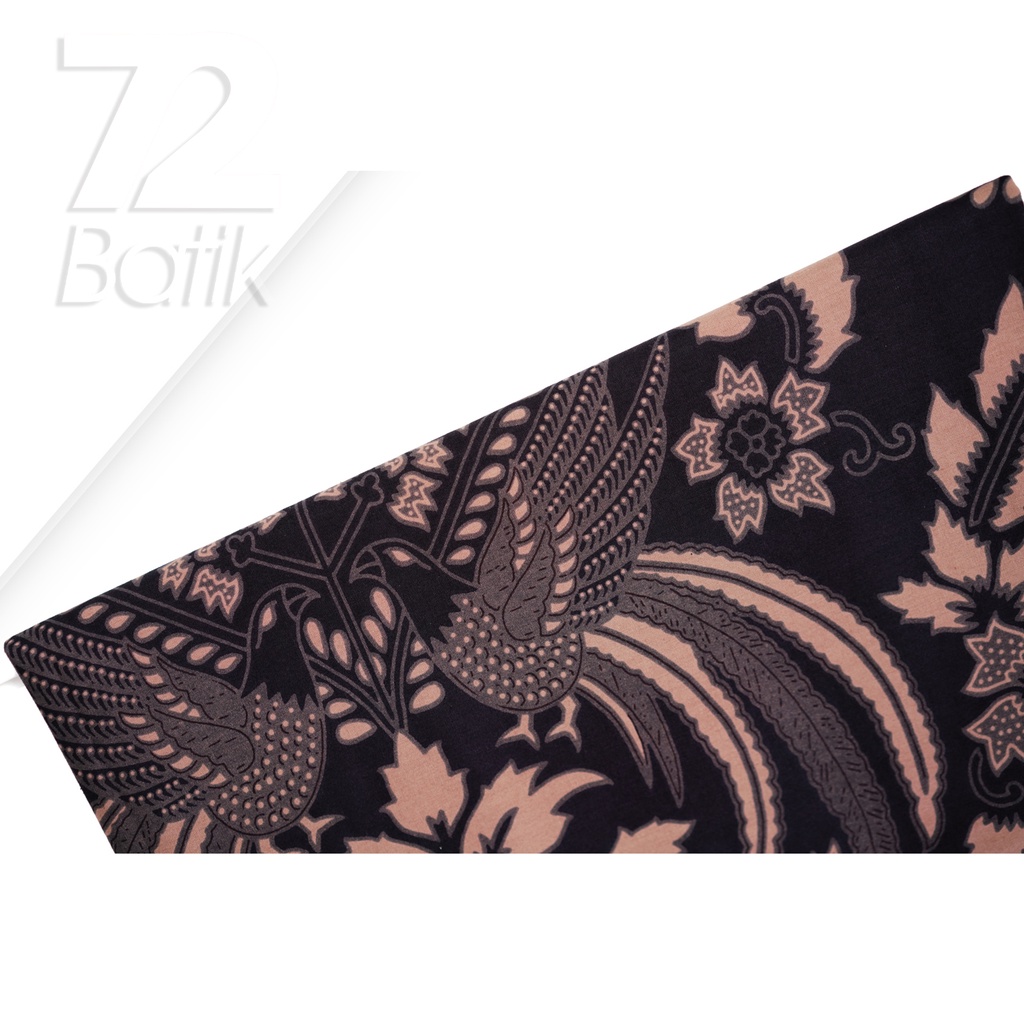 BAHAN BATIK PREMIUM Katun Motif Burung Cokrominoto Warna Hitam 722141 Cap 72 Jarik Jarit Samping Kebat Panjang Batik Katun Modern Premium Bahan Seragam Batik Pernikahan Kantor Keluarga Murah Kamen Jadi Batik Bali Lembaran