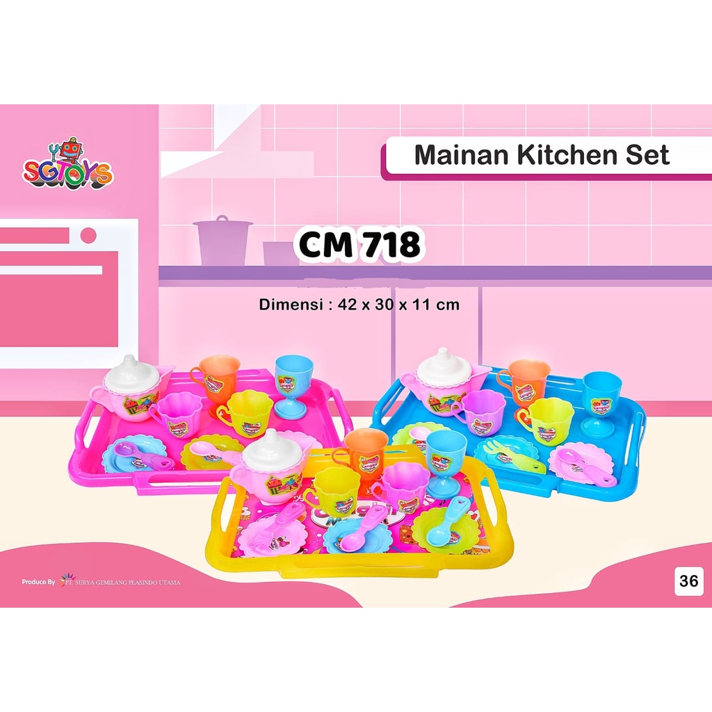 Mainan Masak Masakan Kitchen Set Mainan Dining Set dan Tea Set SG Toys Mainan Anak Perempuan