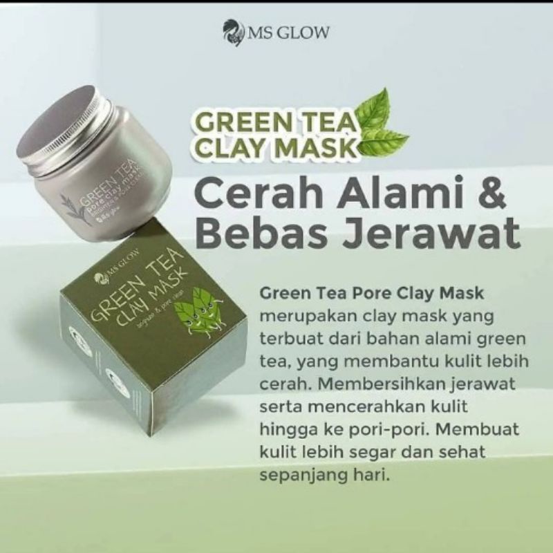 Masker Green Tea clay mask MS GLOW