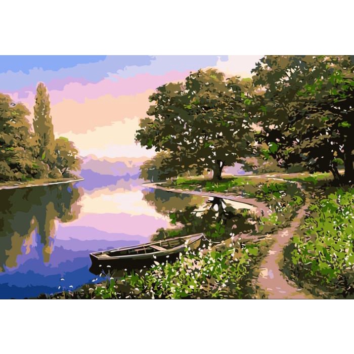 

Kanvas | Diy Painting Paint By Numbers Canvas Lukis River Park View 40*50