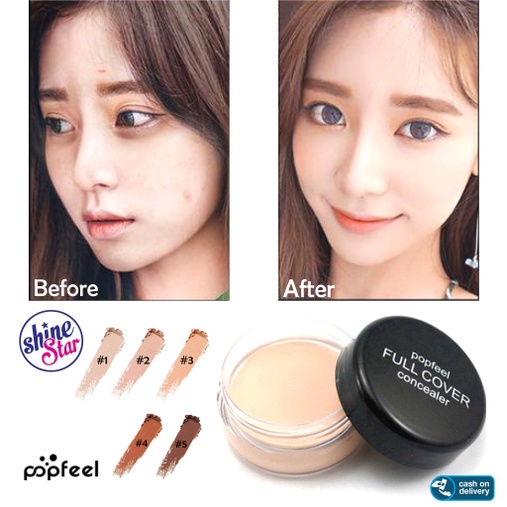 SHINE STAR - NEW IMPORT !! POPFEEL CONCEALER CREAM WATERPROOF - Popfeel Cream Full Cover Concealer Tahan Air dan Tahan Lama/ Dark Circles Natural