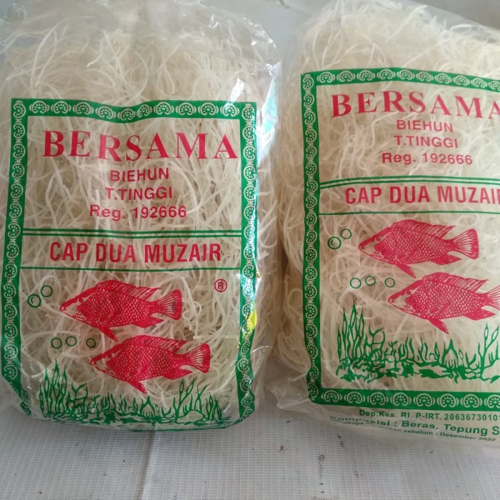 

Bihun Ikan Bersama Cap Dua Muzair / Biehun Tebing Tinggi 300 gr / Bihun Ikan Mujair