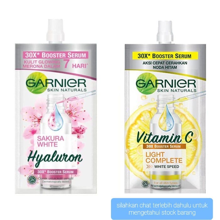 GARNIER FACE WAJAH SERUM SACHET 7,5ML BOOSTER VITAMIN C SAKURA WHITE