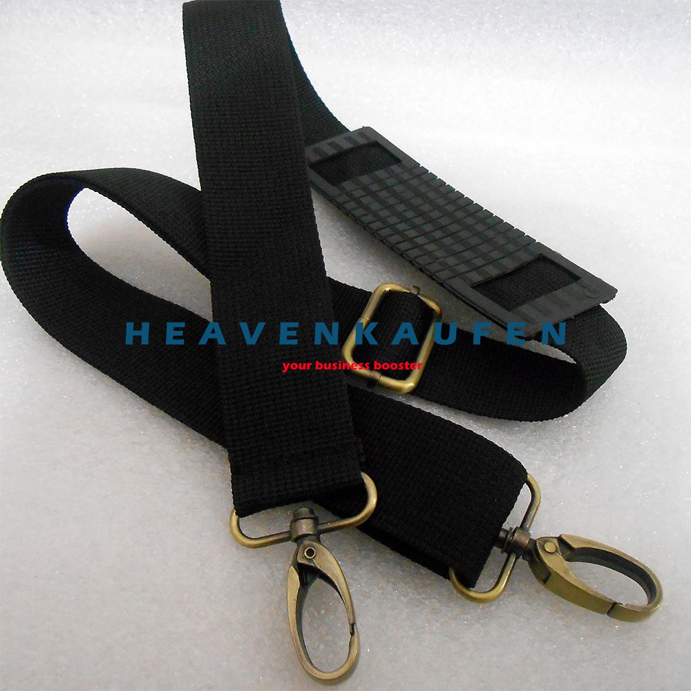 Tali Selempang Slempang Selempangan Tas / Strap Tas Pria Hitam Lebar 3,8 cm Kait Besi ATG Bakar