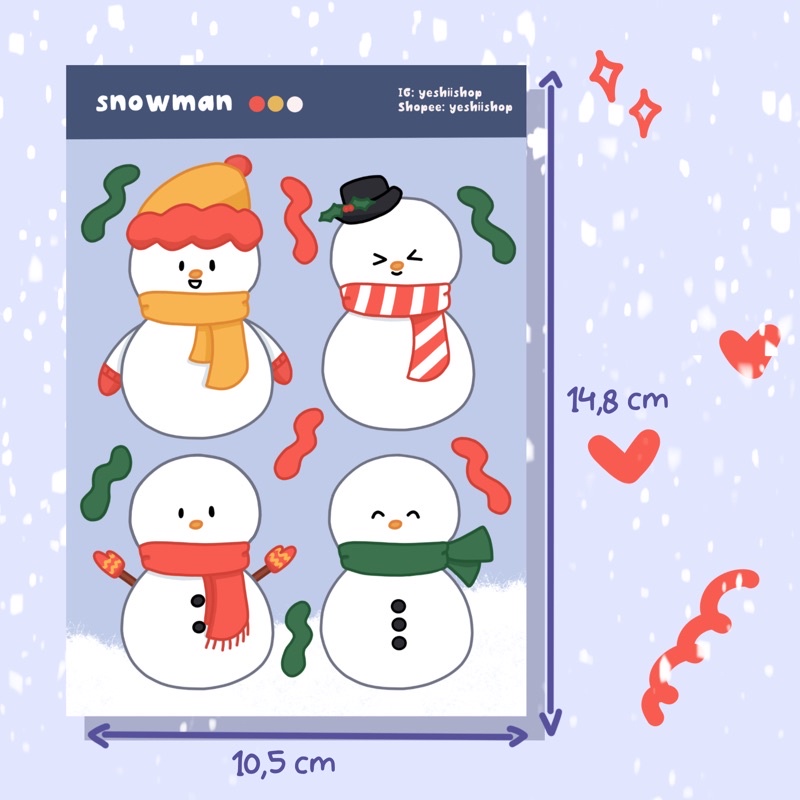 

Stiker Snowman by Yeshii | sticker | cute | stationery